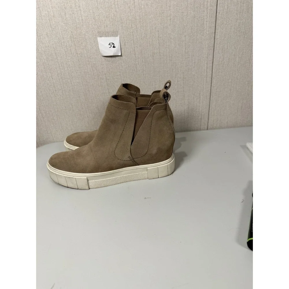 Dolce Vita Zabie Taupe Suede Hidden Wedge‎ Platform Sneakers Womens 9.5M